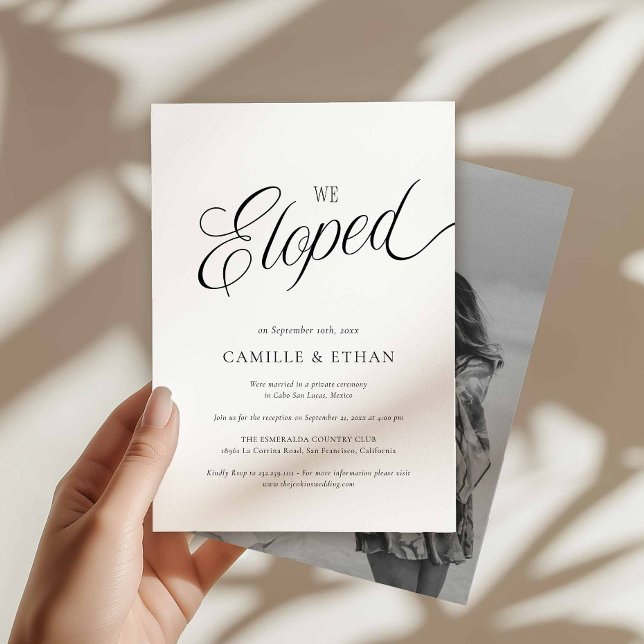 We Eloped Photo Announcement Card (Eloped Announcement Card with Photo)