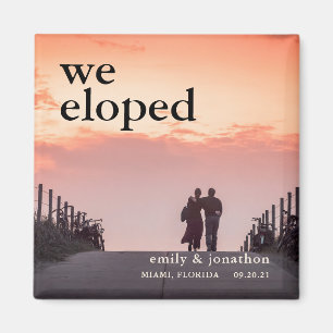 We Eloped Photo Keepsake Announcement Magnet