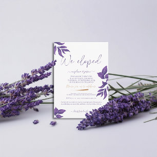 We Eloped Purple Elegant Wedding  Invitation