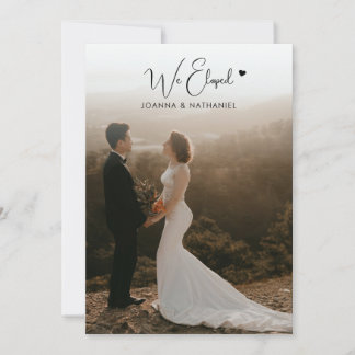 We Eloped Reception Only Wedding Photo Simple Chic Invitation