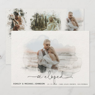We Eloped Script 4 Photo Wedding Announcement