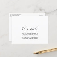 We Eloped Script Heart Chic Wedding Photo Postcard