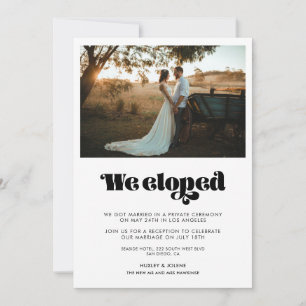 We eloped Vintage retro script announcement