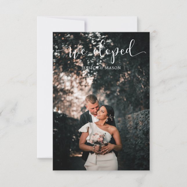 We Eloped Wedding Announcement Invitation Photo (Front)