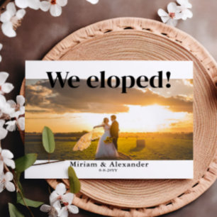 We eloped Wedding announcement Postcard