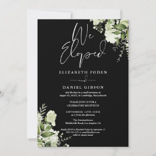 We Eloped Wedding Vows Greenery Party Invitation