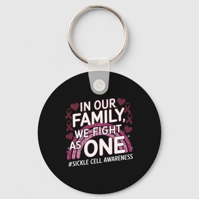 We Fight As One Sickle Cell Survivor Sickle Cell A Keychain (Front)