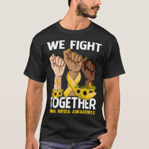 We Fight Together SPINA BIFIDA AWARENESS Sunflower T-Shirt