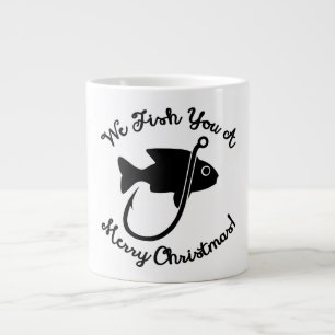 We Fish You A Merry Christmas   Nautical Fun Large Coffee Mug