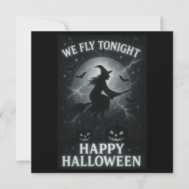 We Fly Tonight Platinum/Black Halloween Flat Card (Front)