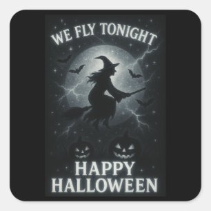 We Fly Tonight Platinum/Black Halloween Stickers