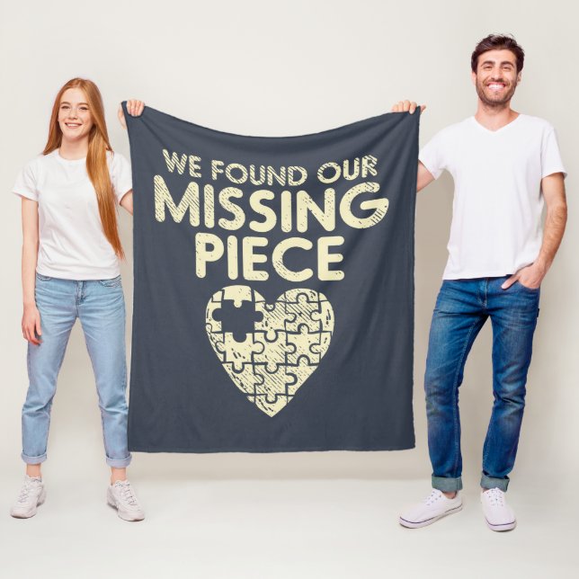 We Found Our Missing Piece Adoption Pride Fleece Blanket (In Situ)