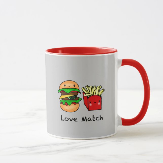 We go together like burger and fries personalized mug (Right)
