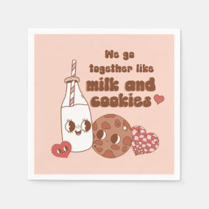 We Go Together Like Milk and Cookies Valentine's Napkin