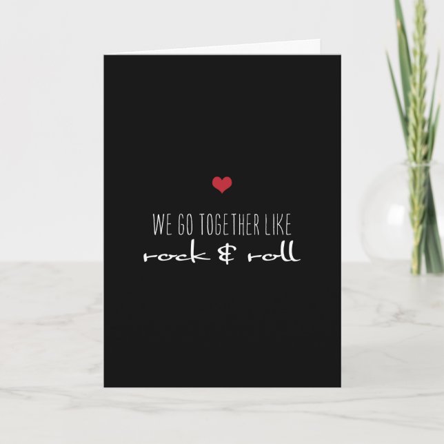 We Go Together Like Rock & Roll Valentine Holiday Card (Front)
