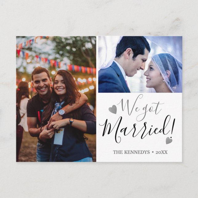 We Got Married 2 Photo Wedding Announcement (Front)