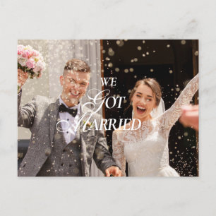 We got married announcement  postcard