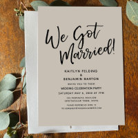 We Got Married! Casual Script Cream Reception