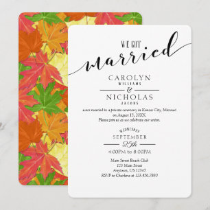 We Got Married Fall Autumn Wedding Party Invitation