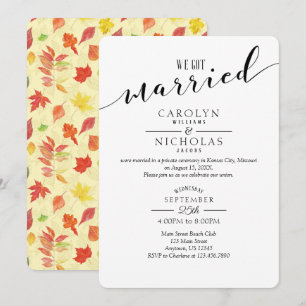 We Got Married Fall Autumn Wedding Party Invitation