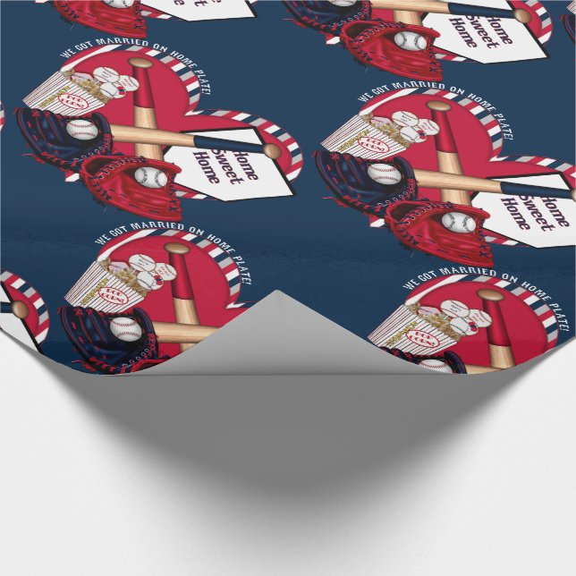 We got Married-Home Plate Wedding-Gift Wrap 01 Wrapping Paper (Corner)
