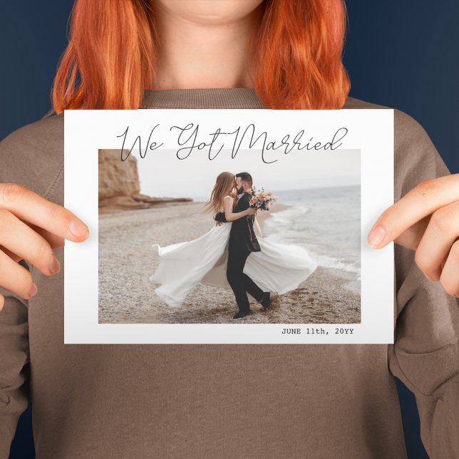 We Got Married Minimalist Photo Elopement Wedding Announcement (We Got Married Minimalist Photo Elopement Wedding Announcement
)