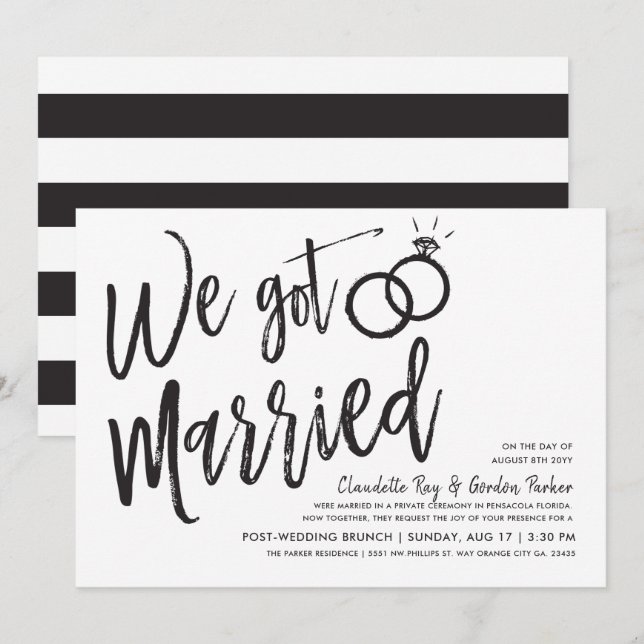 We Got Married | Post Wedding Brunch Party Invitation (Front/Back)