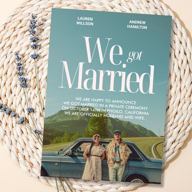 We got married vintage aesthetic photo announcement (Creator Uploaded)