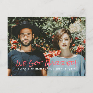 "We Got Married" Wedding Announcement Postcard