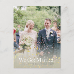 "We Got Married" Wedding Announcement Postcard