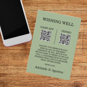 We Got Married Wishing Well Green Wedding Enclosure Card