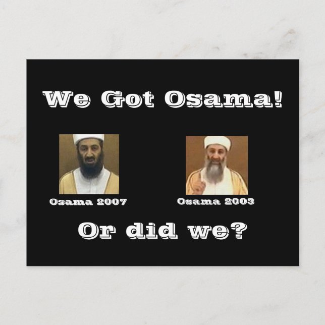 We Got Osama! Postcard (Front)