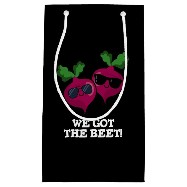 We Got The Beet Funny Veggie Pun Dark BG Small Gift Bag (Front)