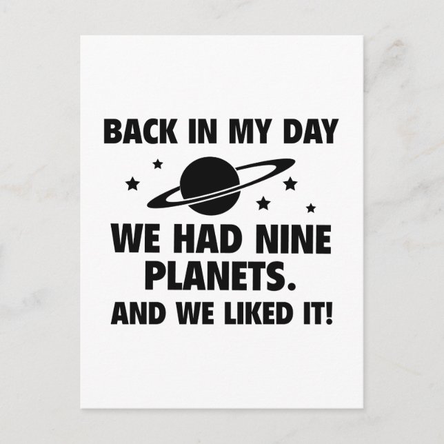 We Had Nine Planets Postcard (Front)