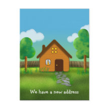 We have a new address - Postcard invitation