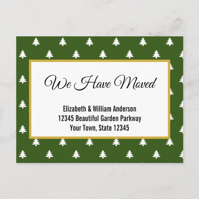 We Have Moved Christmas Tree Moving Announcement Postcard (Front)