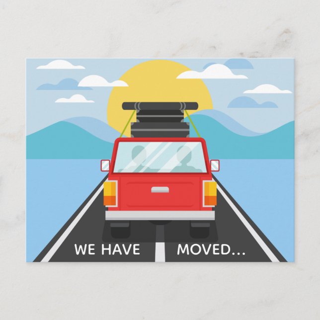 We Have Moved Custom Home Address Change Sunset Announcement Postcard (Front)