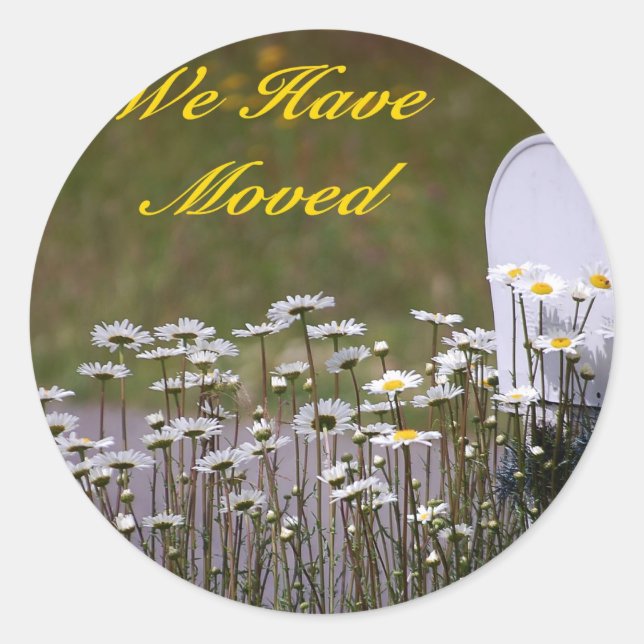 We Have Moved Daisies & Mailbox Sticker (Front)