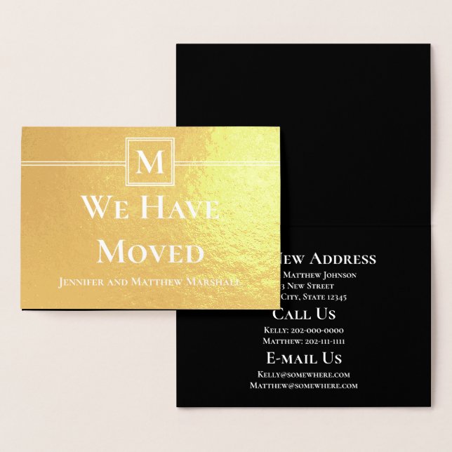 We Have Moved Elegant Moving Foil Announcement (Display)