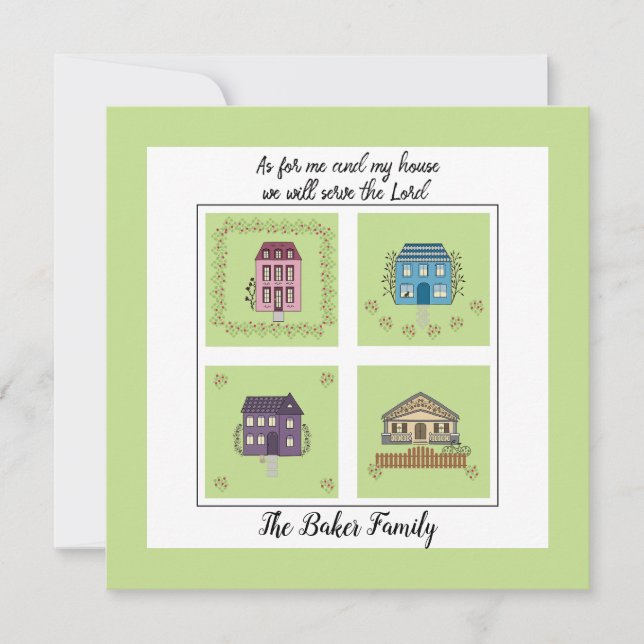 We have moved - faith based As for me and my house Invitation (Front)