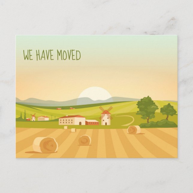 We Have Moved Farm Change of Address Cute Moving Postcard (Front)