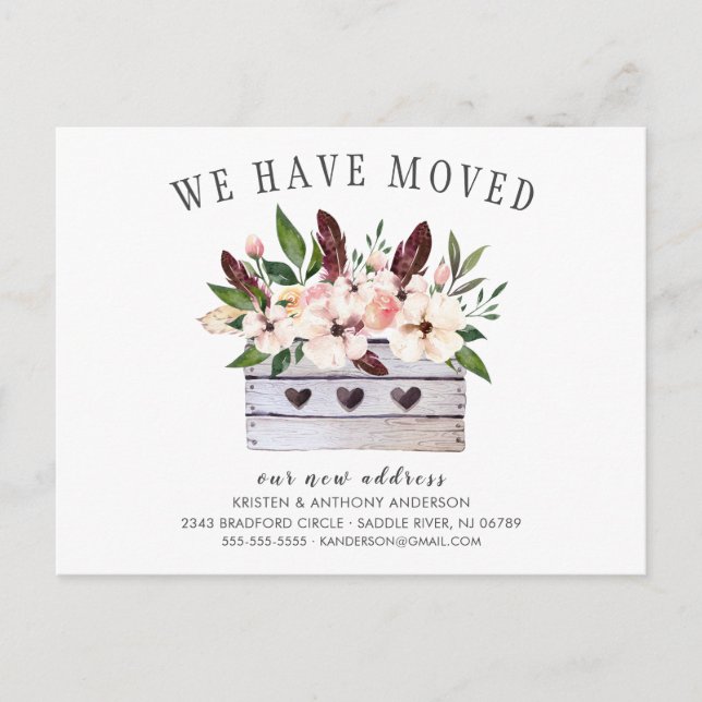 We Have Moved Flower Box Moving Announcement (Front)