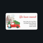 We have Moved Gnome and Red Truck Return Address Label<br><div class="desc">Festive New Address Labels with trendy gnome and traditional vintage red truck. The wording "we have moved" is lettered in neat script typography or you can edit this to "I have moved" or "My New Address" for example. The template is also set up ready for you to add your name...</div>