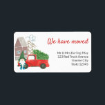 We have Moved Gnome and Red Truck Return Address Label<br><div class="desc">Festive New Address Labels with trendy gnome and traditional vintage red truck. The wording "we have moved" is lettered in neat script typography or you can edit this to "I have moved" or "My New Address" for example. The template is also set up ready for you to add your name...</div>