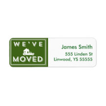 We have moved Green Graphic with Truck and House
