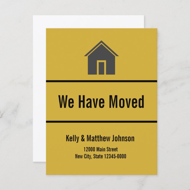 We Have Moved House Gold Moving Announcement (Front/Back)