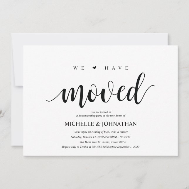 We have moved, Housewarming party invitation cards (Front)