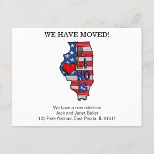 We Have Moved Illinois States Moving Announcement  Postcard
