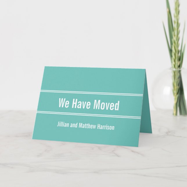 We Have Moved Light Teal White Moving Announcement (Front)