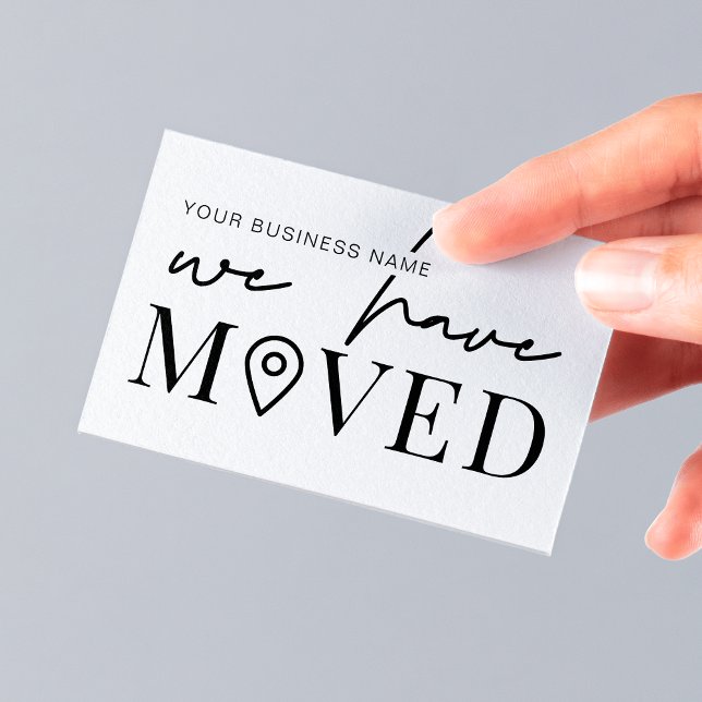 We Have Moved Minimal Business Office New Address Card (Minimalist modern office address change announcement note cards for business)
